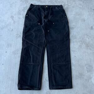 Vintage Y2K Carhartt black double knee work wear carpenter pants